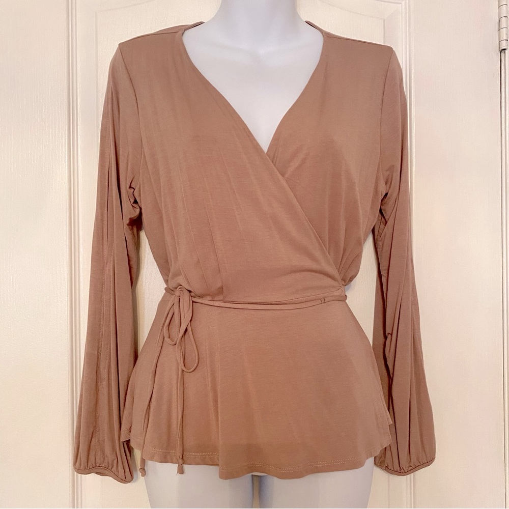 Jersey wraparound top